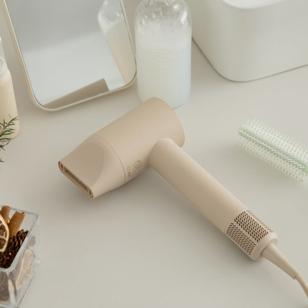 BRUNO BAK811 Worldwide High-Speed Hair Dryer in Soft Milk Tea on a vanity